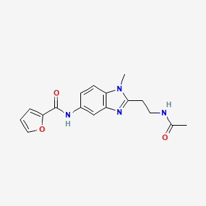 molecular formula C17H18N4O3 B3494024 N-[2-(2-ACETAMIDOETHYL)-1-METHYL-1H-1,3-BENZODIAZOL-5-YL]FURAN-2-CARBOXAMIDE 