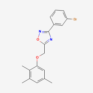 molecular formula C18H17BrN2O2 B3494035 3-(3-bromophenyl)-5-[(2,3,5-trimethylphenoxy)methyl]-1,2,4-oxadiazole 