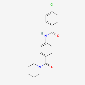 4-chloro-N-[4-(piperidine-1-carbonyl)phenyl]benzamide