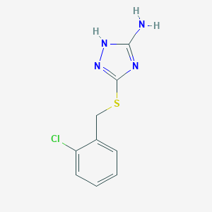 molecular formula C9H9ClN4S B349406 3-[(2-chlorobenzyl)sulfanyl]-1H-1,2,4-triazol-5-ylamine CAS No. 341944-06-7