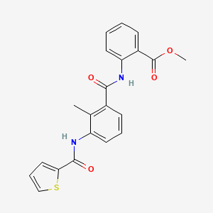 molecular formula C21H18N2O4S B3494066 methyl 2-({2-methyl-3-[(2-thienylcarbonyl)amino]benzoyl}amino)benzoate 