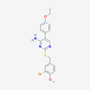 molecular formula C20H20BrN3O2S B3494082 2-[(3-bromo-4-methoxybenzyl)thio]-5-(4-ethoxyphenyl)-4-pyrimidinamine 