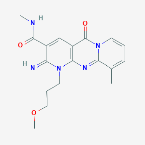 molecular formula C18H21N5O3 B349410 2-imino-1-(3-methoxypropyl)-N,10-dimethyl-5-oxo-1,5-dihydro-2H-dipyrido[1,2-a:2,3-d]pyrimidine-3-carboxamide CAS No. 510762-62-6