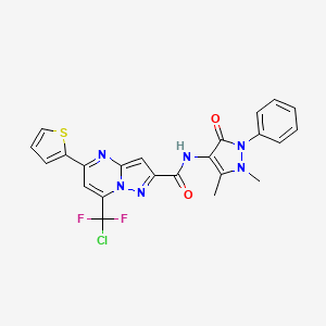 7-[chloro(difluoro)methyl]-N-(1,5-dimethyl-3-oxo-2-phenyl-2,3-dihydro-1H-pyrazol-4-yl)-5-(2-thienyl)pyrazolo[1,5-a]pyrimidine-2-carboxamide