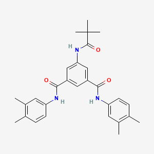 N1,N3-BIS(3,4-DIMETHYLPHENYL)-5-(2,2-DIMETHYLPROPANAMIDO)BENZENE-1,3-DICARBOXAMIDE