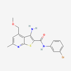 molecular formula C17H16BrN3O2S B3494140 3-amino-N-(3-bromophenyl)-4-(methoxymethyl)-6-methylthieno[2,3-b]pyridine-2-carboxamide 