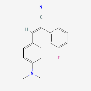 (E)-3-[4-(dimethylamino)phenyl]-2-(3-fluorophenyl)prop-2-enenitrile