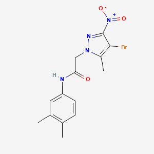 2-(4-bromo-5-methyl-3-nitro-1H-pyrazol-1-yl)-N-(3,4-dimethylphenyl)acetamide