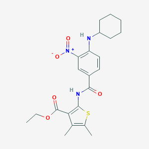 molecular formula C22H27N3O5S B349417 Ethyl 2-[4-(cyclohexylamino)-3-nitrobenzamido]-4,5-dimethylthiophene-3-carboxylate CAS No. 315684-60-7