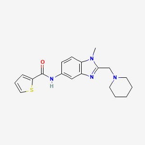 molecular formula C19H22N4OS B3494175 N-{1-METHYL-2-[(PIPERIDIN-1-YL)METHYL]-1H-1,3-BENZODIAZOL-5-YL}THIOPHENE-2-CARBOXAMIDE 