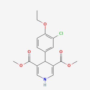 molecular formula C17H18ClNO5 B3494185 3,5-DIMETHYL 4-(3-CHLORO-4-ETHOXYPHENYL)-1,4-DIHYDROPYRIDINE-3,5-DICARBOXYLATE 