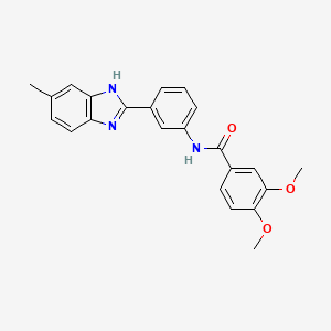 molecular formula C23H21N3O3 B3494195 3,4-dimethoxy-N-[3-(5-methyl-1H-benzimidazol-2-yl)phenyl]benzamide 