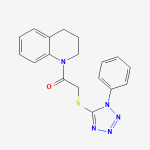 molecular formula C18H17N5OS B3494227 2-[(1-PHENYL-1H-1,2,3,4-TETRAZOL-5-YL)SULFANYL]-1-(1,2,3,4-TETRAHYDROQUINOLIN-1-YL)ETHAN-1-ONE 