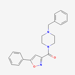 molecular formula C21H21N3O2 B3494242 1-BENZYL-4-(5-PHENYL-1,2-OXAZOLE-3-CARBONYL)PIPERAZINE 