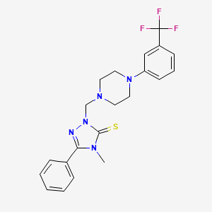 molecular formula C21H22F3N5S B3494249 4-methyl-5-phenyl-2-({4-[3-(trifluoromethyl)phenyl]piperazin-1-yl}methyl)-2,4-dihydro-3H-1,2,4-triazole-3-thione 