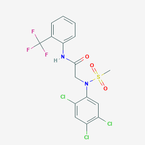 molecular formula C16H12Cl3F3N2O3S B3494258 N~2~-(methylsulfonyl)-N~2~-(2,4,5-trichlorophenyl)-N~1~-[2-(trifluoromethyl)phenyl]glycinamide 