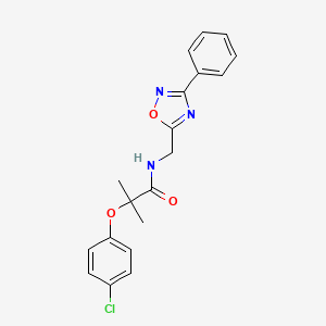 2-(4-chlorophenoxy)-2-methyl-N-[(3-phenyl-1,2,4-oxadiazol-5-yl)methyl]propanamide