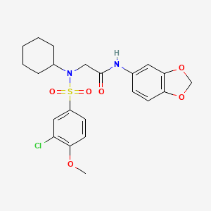 N-(2H-1,3-BENZODIOXOL-5-YL)-2-(N-CYCLOHEXYL3-CHLORO-4-METHOXYBENZENESULFONAMIDO)ACETAMIDE