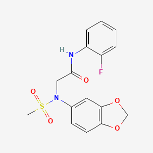 N~2~-1,3-benzodioxol-5-yl-N~1~-(2-fluorophenyl)-N~2~-(methylsulfonyl)glycinamide