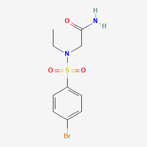 molecular formula C10H13BrN2O3S B3494340 N~2~-[(4-bromophenyl)sulfonyl]-N~2~-ethylglycinamide 