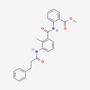 molecular formula C25H24N2O4 B3494352 methyl 2-({2-methyl-3-[(3-phenylpropanoyl)amino]benzoyl}amino)benzoate 