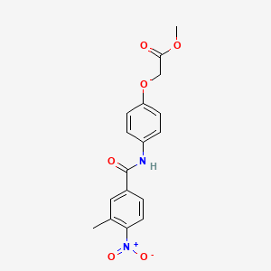 molecular formula C17H16N2O6 B3494367 Methyl 2-[4-[(3-methyl-4-nitrobenzoyl)amino]phenoxy]acetate 