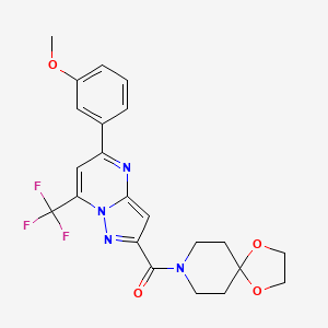 8-{[5-(3-methoxyphenyl)-7-(trifluoromethyl)pyrazolo[1,5-a]pyrimidin-2-yl]carbonyl}-1,4-dioxa-8-azaspiro[4.5]decane