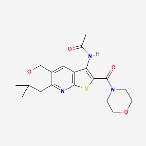 N-[7,7-dimethyl-2-(4-morpholinylcarbonyl)-7,8-dihydro-5H-pyrano[4,3-b]thieno[3,2-e]pyridin-3-yl]acetamide