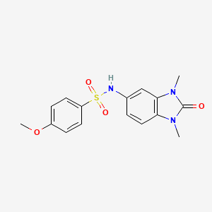 molecular formula C16H17N3O4S B3494380 N-(1,3-dimethyl-2-oxo-2,3-dihydro-1H-benzimidazol-5-yl)-4-methoxybenzenesulfonamide 