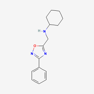 molecular formula C15H19N3O B3494405 N-[(3-phenyl-1,2,4-oxadiazol-5-yl)methyl]cyclohexanamine 