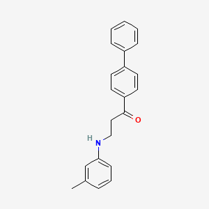 molecular formula C22H21NO B3494413 3-(3-Methylanilino)-1-(4-phenylphenyl)propan-1-one 