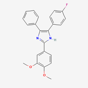 molecular formula C23H19FN2O2 B3494487 2-(3,4-Dimethoxyphenyl)-4-(4-fluorophenyl)-5-phenyl-1H-imidazole 