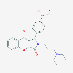 molecular formula C26H28N2O5 B349449 Methyl 4-{2-[3-(diethylamino)propyl]-3,9-dioxo-1,2,3,9-tetrahydrochromeno[2,3-c]pyrrol-1-yl}benzoate CAS No. 631867-22-6