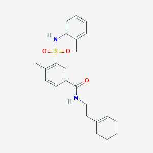 molecular formula C23H28N2O3S B3494505 N-[2-(1-cyclohexen-1-yl)ethyl]-4-methyl-3-{[(2-methylphenyl)amino]sulfonyl}benzamide 