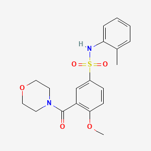 4-METHOXY-N-(2-METHYLPHENYL)-3-(MORPHOLINE-4-CARBONYL)BENZENE-1-SULFONAMIDE