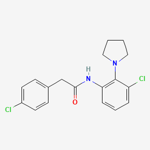 2-(4-chlorophenyl)-N-[3-chloro-2-(1-pyrrolidinyl)phenyl]acetamide