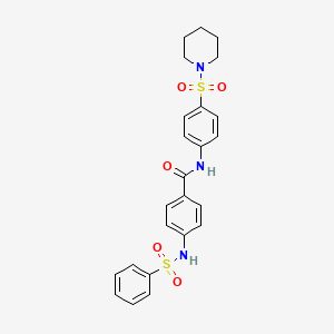 molecular formula C24H25N3O5S2 B3494549 4-[(phenylsulfonyl)amino]-N-[4-(1-piperidinylsulfonyl)phenyl]benzamide 