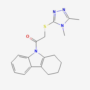 molecular formula C18H20N4OS B3494553 2-[(4,5-Dimethyl-1,2,4-triazol-3-yl)sulfanyl]-1-(1,2,3,4-tetrahydrocarbazol-9-yl)ethanone 