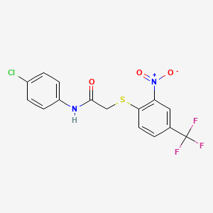 N-(4-chlorophenyl)-2-{[2-nitro-4-(trifluoromethyl)phenyl]sulfanyl}acetamide