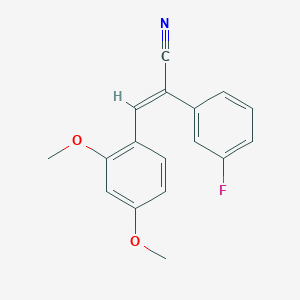 molecular formula C17H14FNO2 B3494591 (E)-3-(2,4-dimethoxyphenyl)-2-(3-fluorophenyl)prop-2-enenitrile 