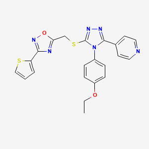 4-[4-(4-ethoxyphenyl)-5-({[3-(thiophen-2-yl)-1,2,4-oxadiazol-5-yl]methyl}sulfanyl)-4H-1,2,4-triazol-3-yl]pyridine