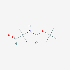 molecular formula C9H17NO3 B034946 叔丁基(2-甲基-1-氧代丙烷-2-基)氨基甲酸酯 CAS No. 109608-77-7