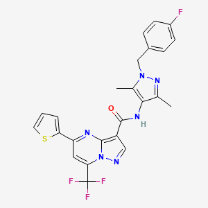 N-[1-[(4-fluorophenyl)methyl]-3,5-dimethylpyrazol-4-yl]-5-thiophen-2-yl-7-(trifluoromethyl)pyrazolo[1,5-a]pyrimidine-3-carboxamide