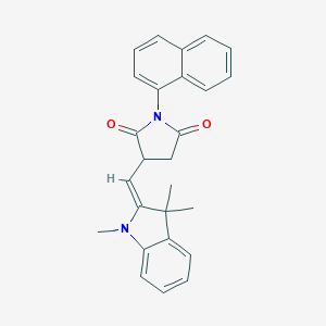 molecular formula C26H24N2O2 B349461 (E)-1-(萘-1-基)-3-((1,3,3-三甲基吲哚啉-2-亚甲基)甲基)吡咯烷-2,5-二酮 CAS No. 1164466-04-9