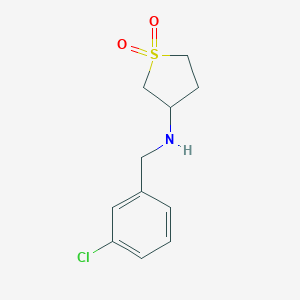 molecular formula C11H14ClNO2S B349462 3-{[(3-Chlorophenyl)methyl]amino}thiolane-1,1-dione CAS No. 879906-84-0