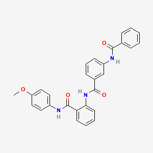 molecular formula C28H23N3O4 B3494624 2-(3-BENZAMIDOBENZAMIDO)-N-(4-METHOXYPHENYL)BENZAMIDE 