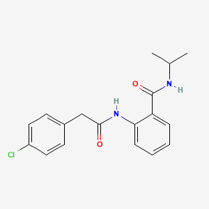 molecular formula C18H19ClN2O2 B3494646 2-[2-(4-CHLOROPHENYL)ACETAMIDO]-N-(PROPAN-2-YL)BENZAMIDE 