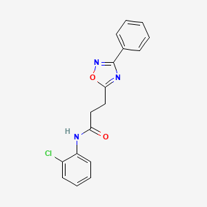 molecular formula C17H14ClN3O2 B3494664 N-(2-chlorophenyl)-3-(3-phenyl-1,2,4-oxadiazol-5-yl)propanamide 