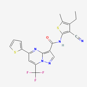 N-(3-cyano-4-ethyl-5-methyl-2-thienyl)-5-(2-thienyl)-7-(trifluoromethyl)pyrazolo[1,5-a]pyrimidine-3-carboxamide