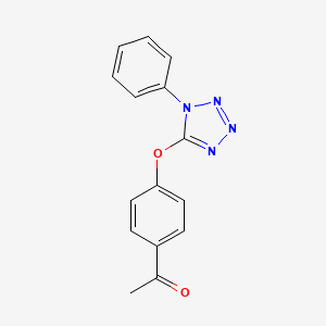 molecular formula C15H12N4O2 B3494689 1-{4-[(1-phenyl-1H-1,2,3,4-tetrazol-5-yl)oxy]phenyl}ethan-1-one 